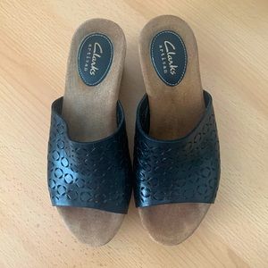 Clarks slip on wedge shoe.